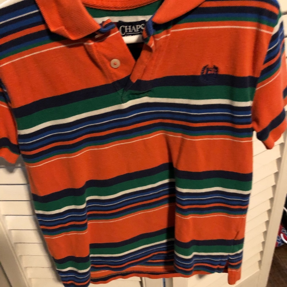 Chaps orange striped polo